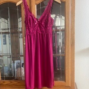 Pink Lace Chemise with Satin Finish